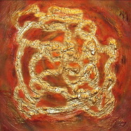 Firesnakes dancing /  Танец огненных змей / 2006 / Acril and foam on canvas / 100х100см