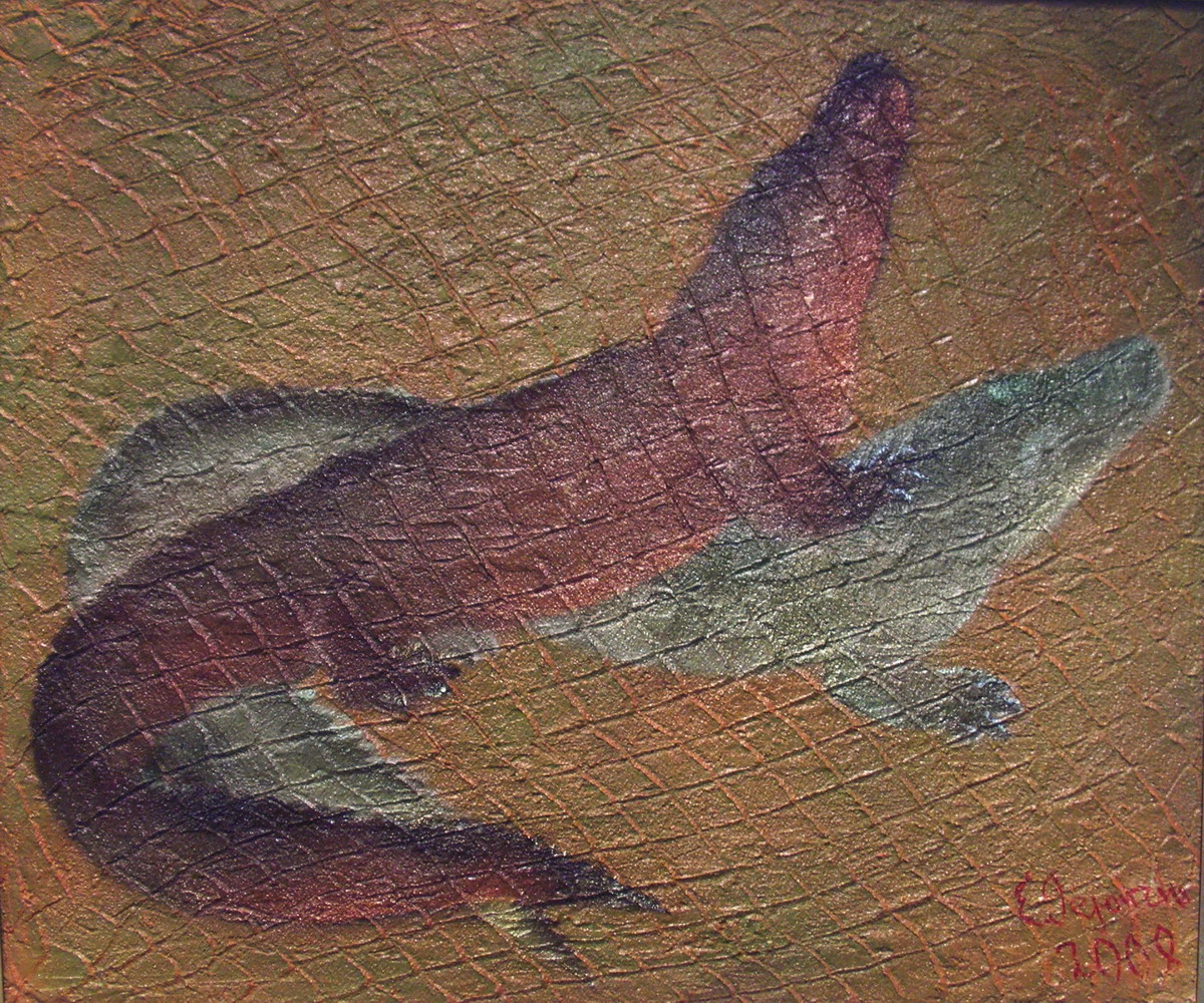 Alligators playing /  Игры аллигаторов / 2008 / Acril on canvas /120х100см